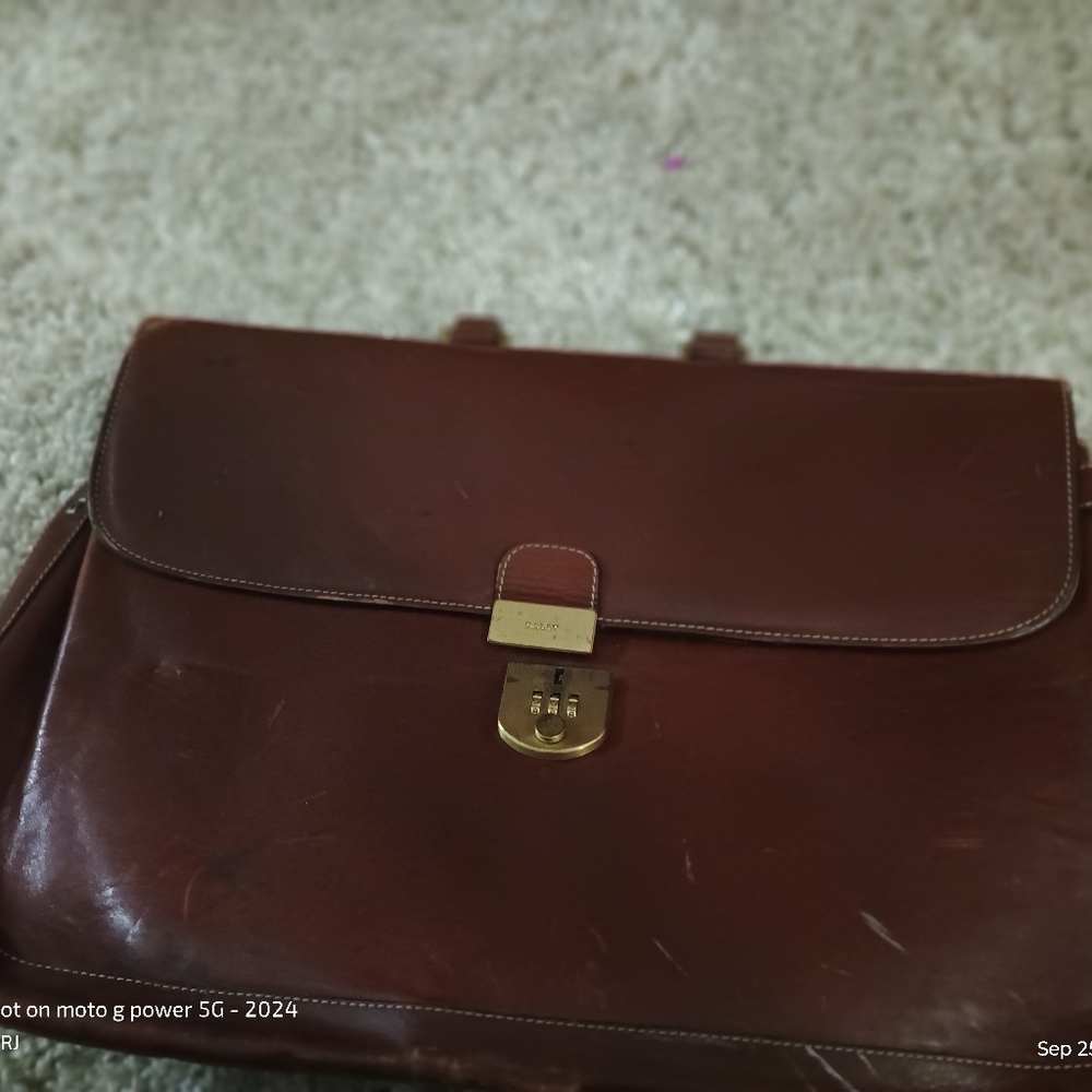 Bally Dark Brown Leather Briefcase